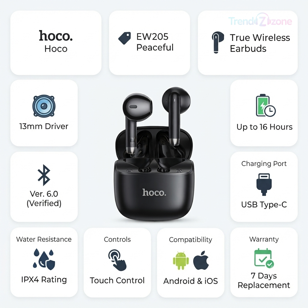 hoco ew205 usb type c charging earbuds hoco ew205 usb type c charging earbuds