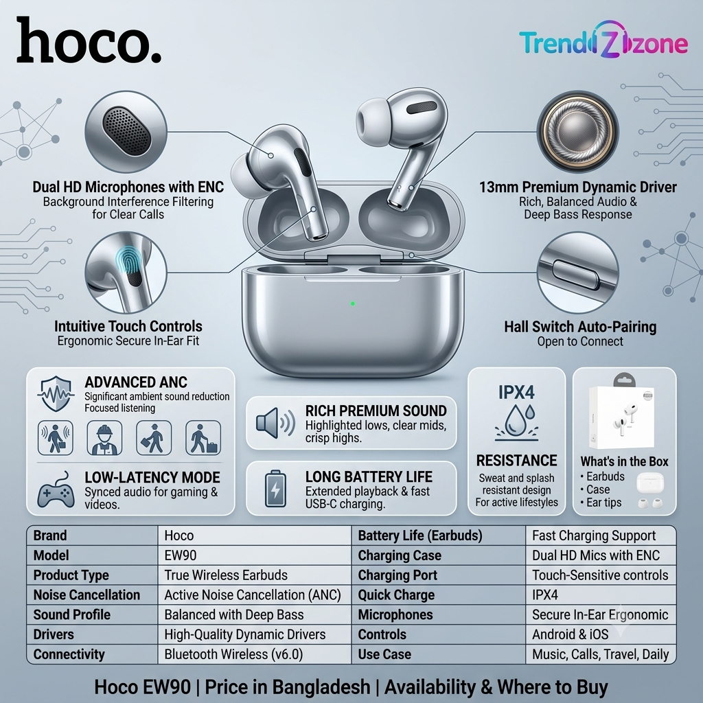 hoco ew90 anc true wireless earbuds 2 hoco ew90 anc true wireless earbuds 2